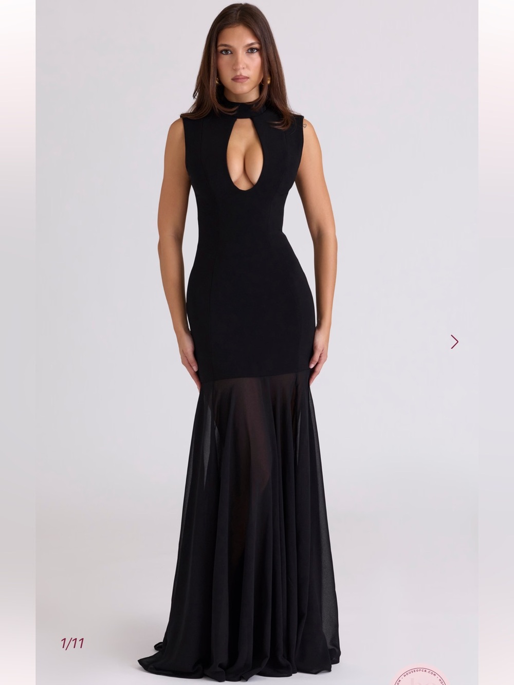 HOUSE OF CB Raphaella Black Keyhole Maxi Dress NWOT